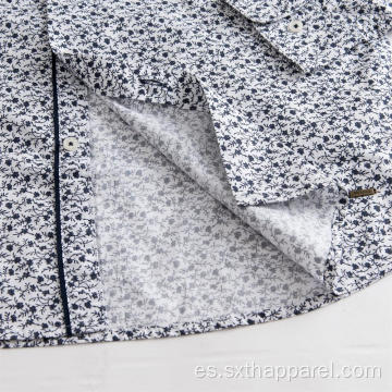 Camisa de manga larga floral sexy para hombre